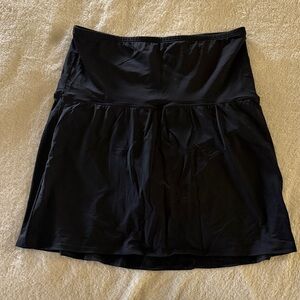 Lands' End High Waisted Black Swim Skirt